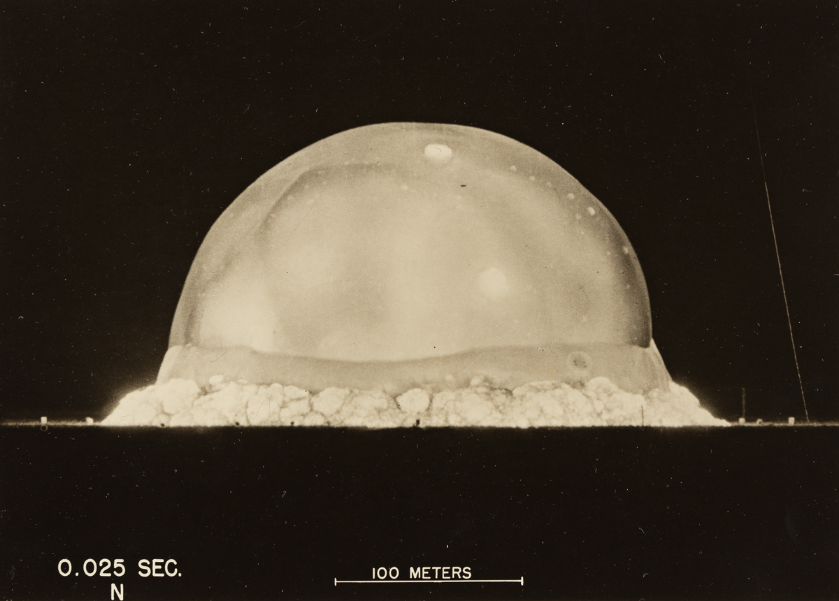 (ATOMIC BOMB--MANHATTAN PROJECT) A series of 19 photographs by Berlyn Brixner depicting The Trinity Test, the first detonation of a nuc